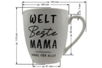 Jumbo Tasse XXL 550 ml mit Schriftzug "WELT Beste MAMA - DANKE FÜR ALLES"