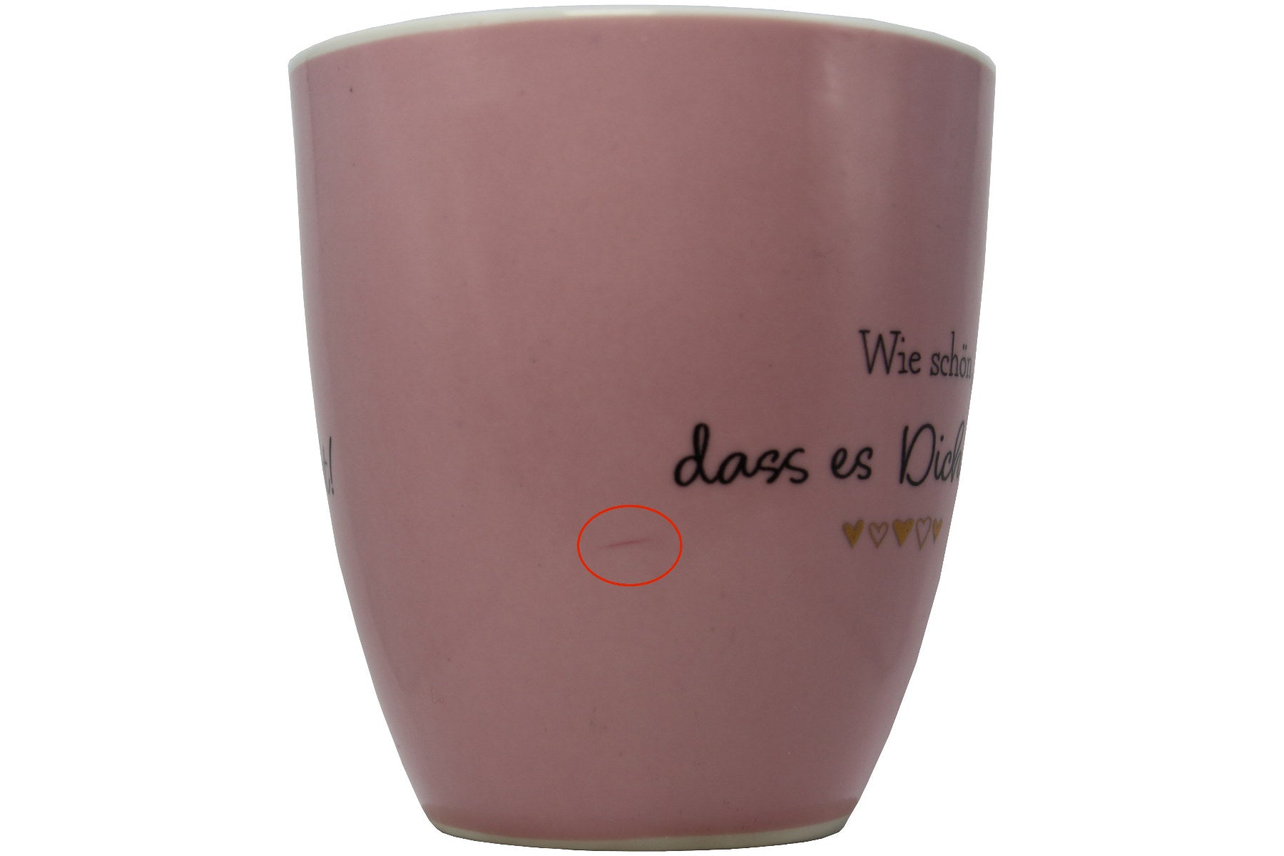Jumbo Tasse XXL 550 ml "Wie schön, dass es Dich gibt!" - B-Muster mit Farbfehler