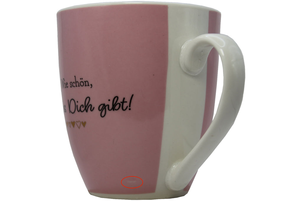 Jumbo Tasse XXL 550 ml "Wie schön, dass es Dich gibt!" - B-Muster mit Farbfehler