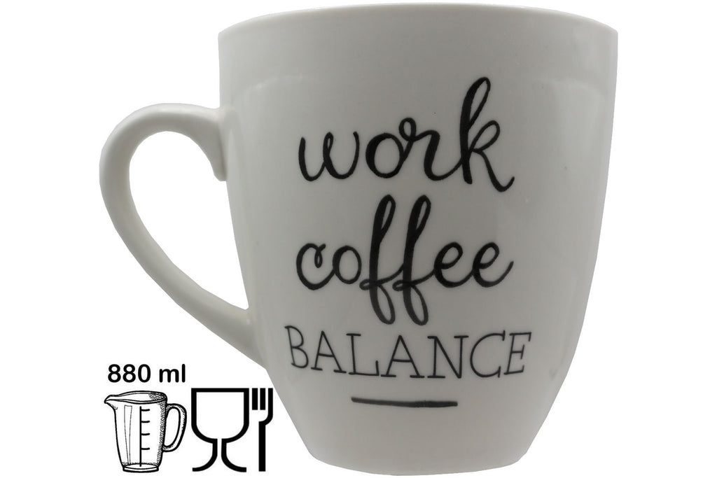 Jumbo Tasse XXL 880 ml "work coffee BALANCE"