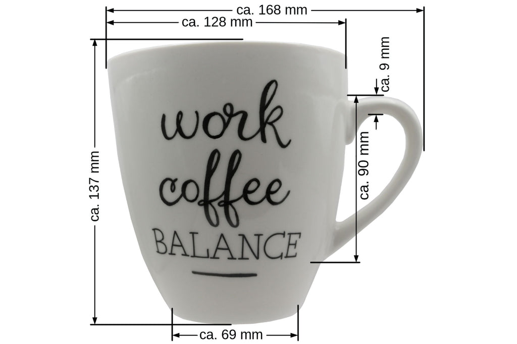 Jumbo Tasse XXL 880 ml "work coffee BALANCE"