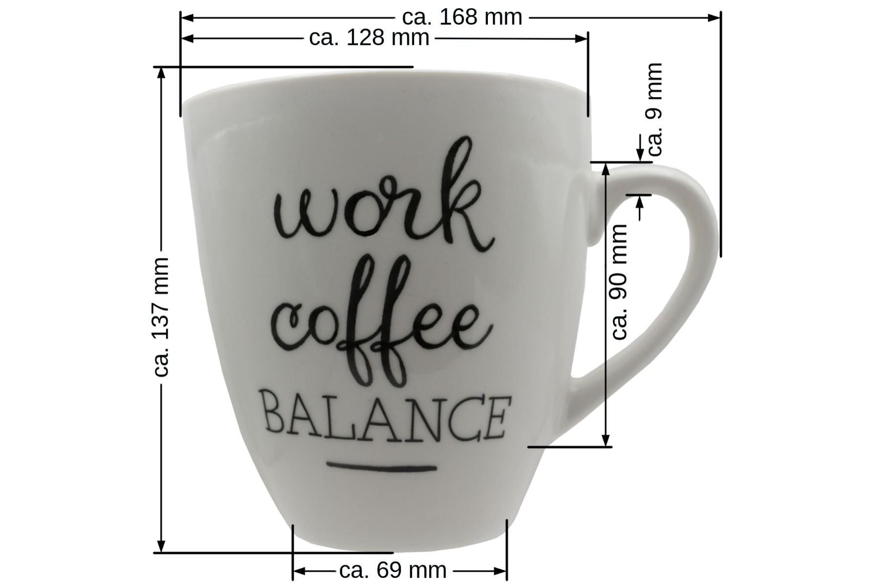 Jumbo Tasse XXL 880 ml "work coffee BALANCE"
