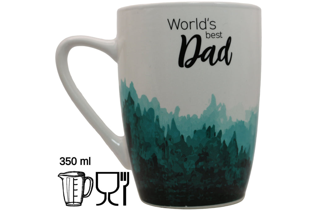 Jumbo Tasse XL 350 ml mit Schriftzug "World´s best Dad" mit grünen Waldbild