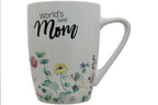 Jumbo Tasse XL 350 ml mit Schriftzug "World´s best Mom" mit Blumenwiese