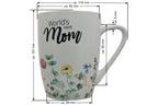 Jumbo Tasse XL 350 ml mit Schriftzug "World´s best Mom" mit Blumenwiese
