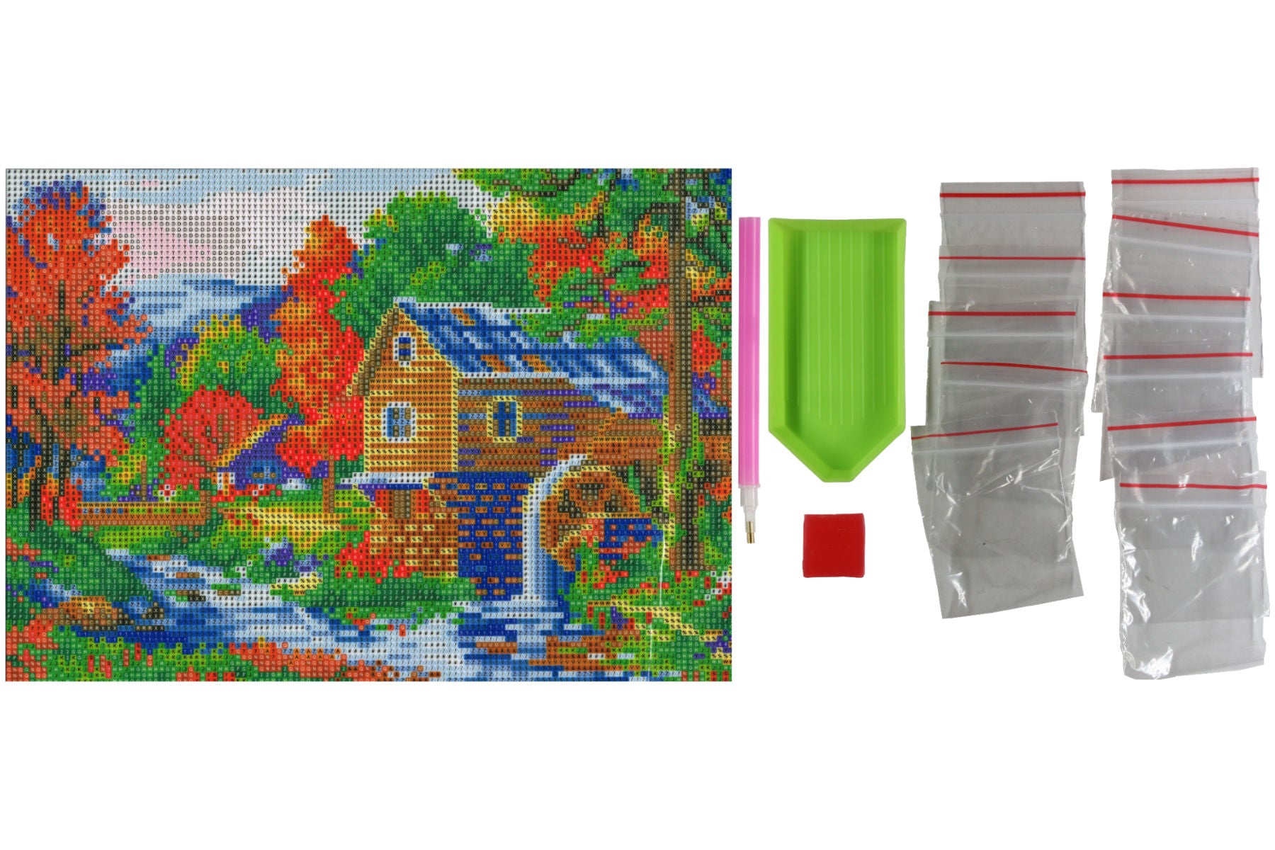 Wassermühle am Bach Diamond Painting 34 Farben 400 x 300  mm YMX98
