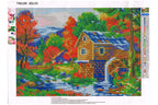 Wassermühle am Bach Diamond Painting 34 Farben 400 x 300  mm YMX98