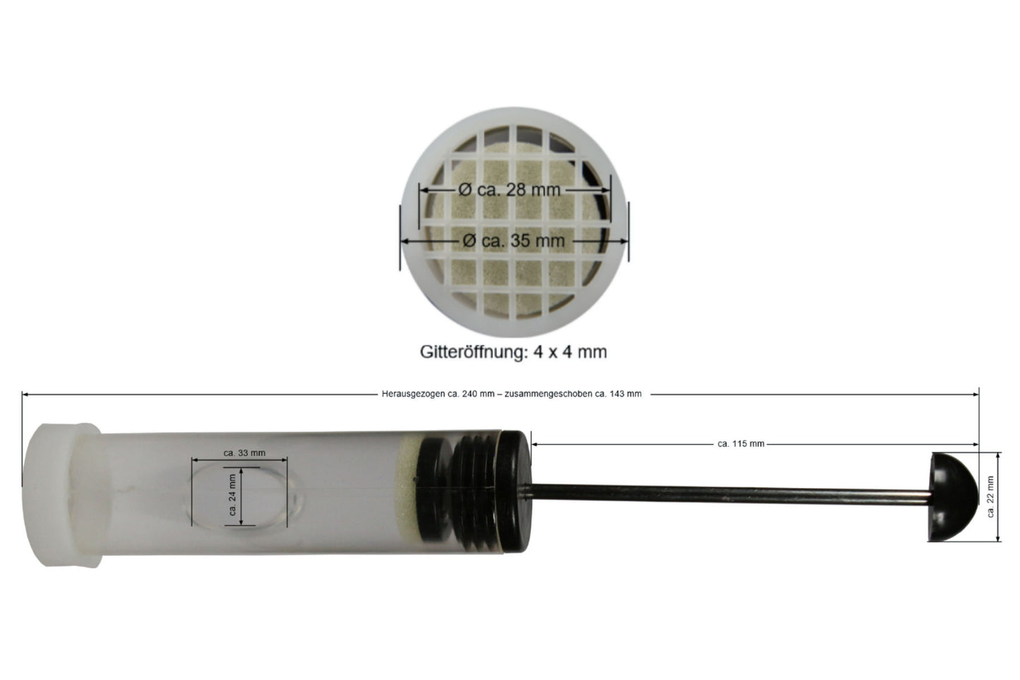 Zeichenrohr zum Markieren der Bienenkönigin mit Markierungsstift grün 2024