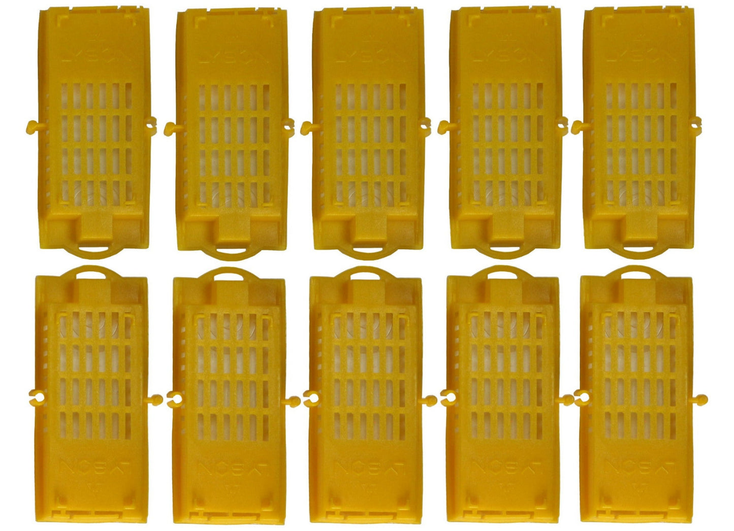 10 Stück Zusetzkäfig Versandkäfig gelb für Bienenköniginnenzucht
