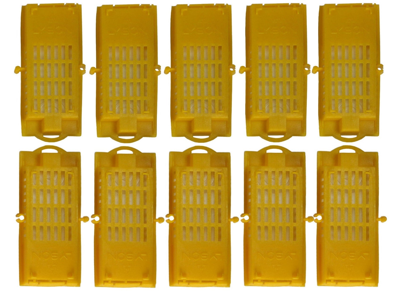10 Stück Zusetzkäfig Versandkäfig gelb für Bienenköniginnenzucht