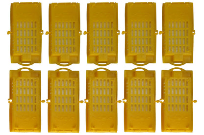25 Stück Zusetzkäfig Versandkäfig gelb für Bienenköniginnenzucht
