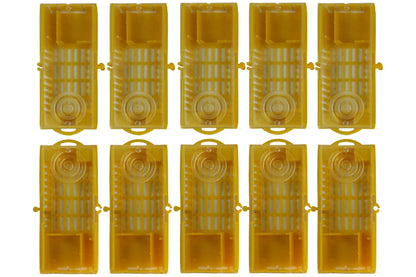 25 Stück Zusetzkäfig Versandkäfig gelb für Bienenköniginnenzucht