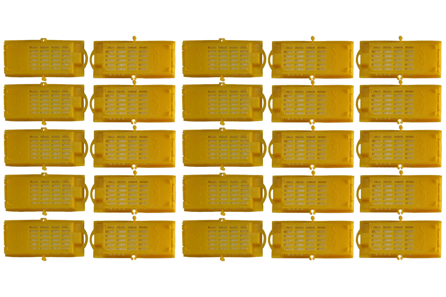 25 Stück Zusetzkäfig Versandkäfig gelb für Bienenköniginnenzucht