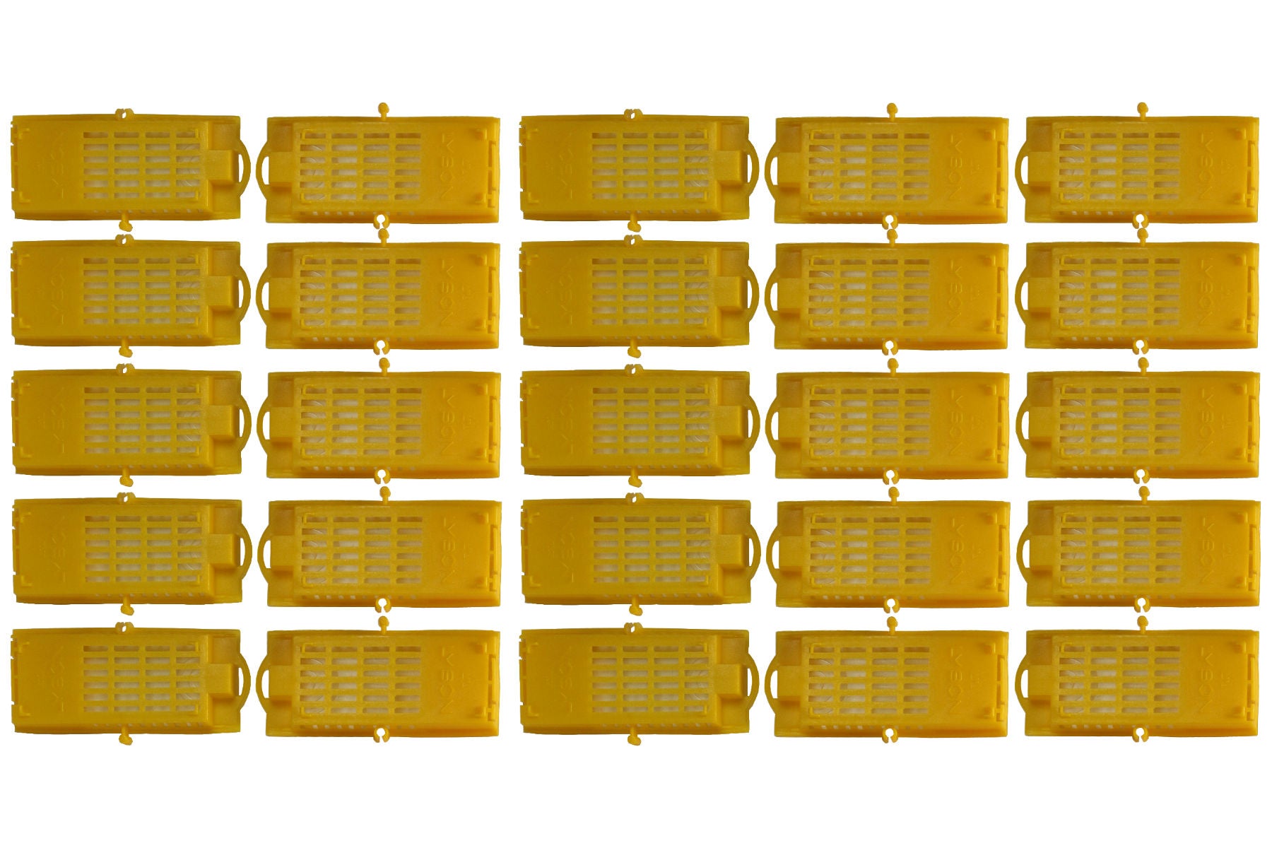 25 Stück Zusetzkäfig Versandkäfig gelb für Bienenköniginnenzucht