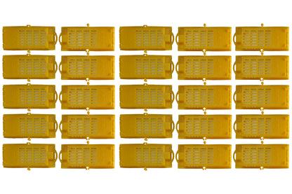 25 Stück Zusetzkäfig Versandkäfig gelb für Bienenköniginnenzucht