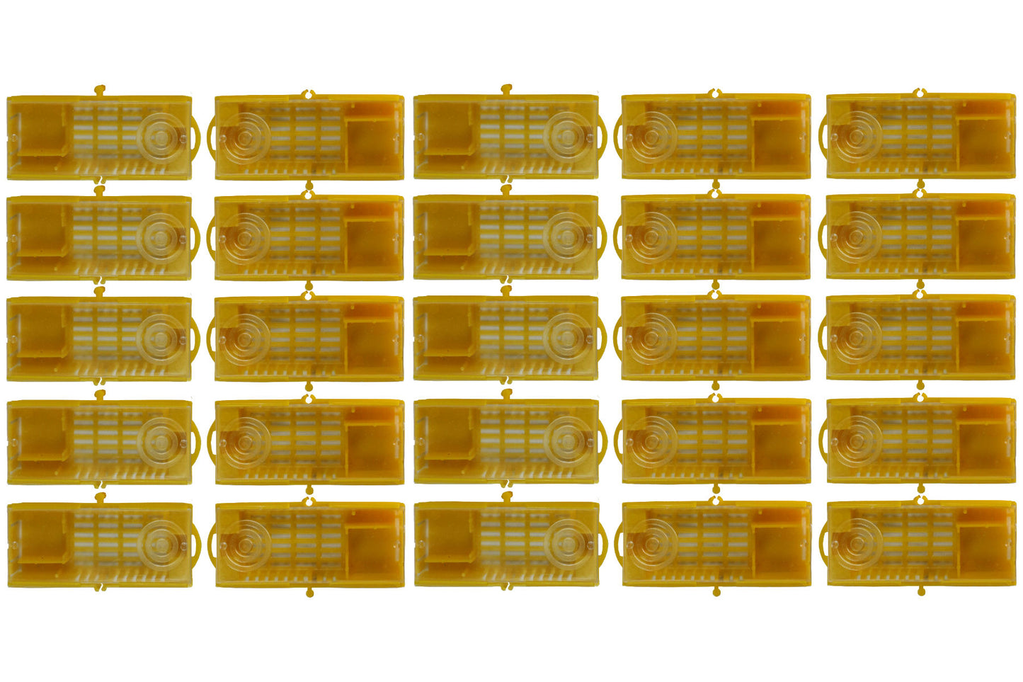 25 Stück Zusetzkäfig Versandkäfig gelb für Bienenköniginnenzucht