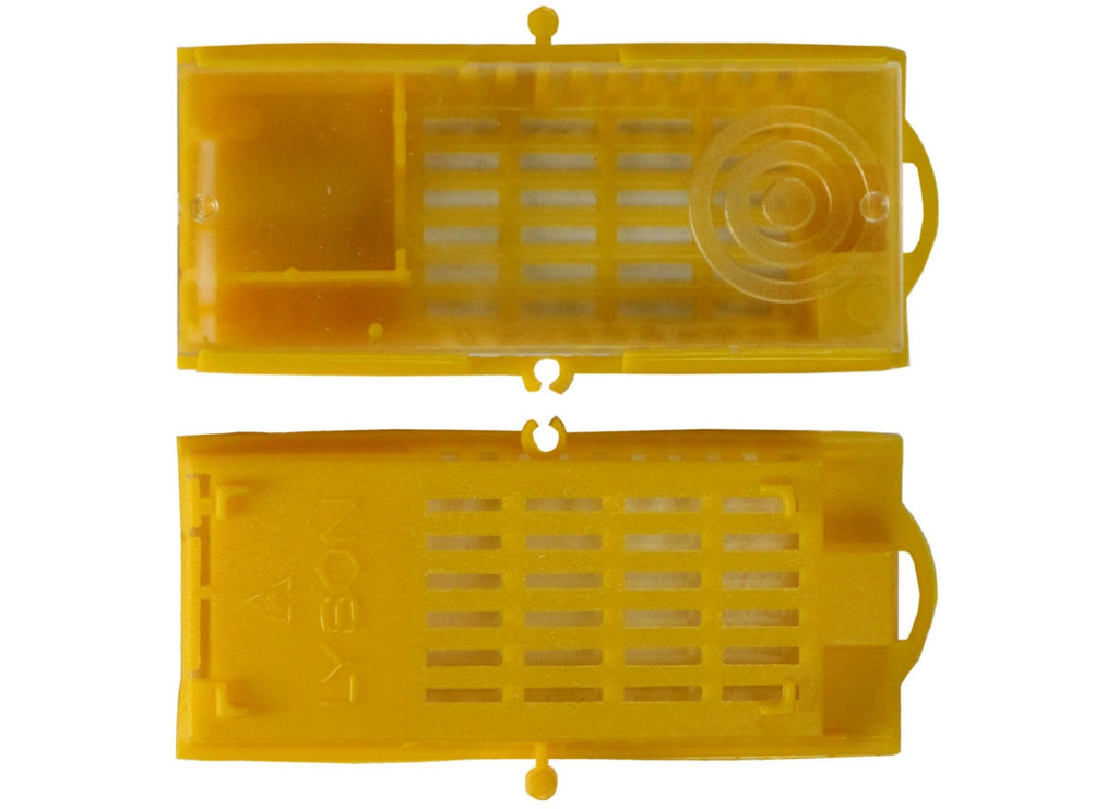 10 Stück Zusetzkäfig Versandkäfig gelb für Bienenköniginnenzucht