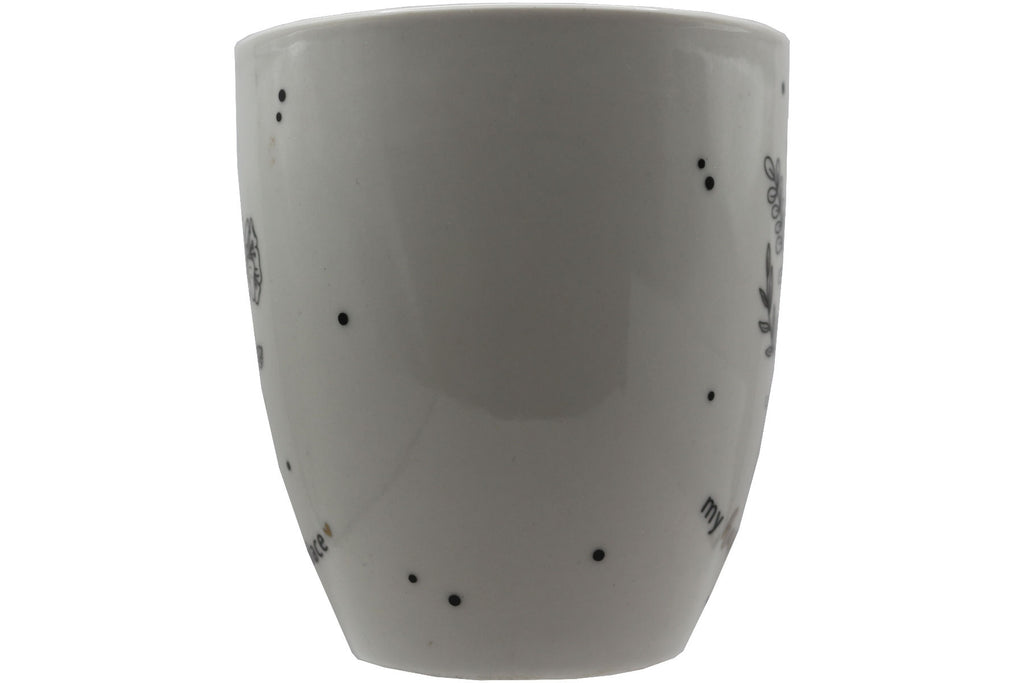 Jumbo Tasse XXL 550 ml mit stilisierten Blumenstrauß und Schriftzug "my happy place"