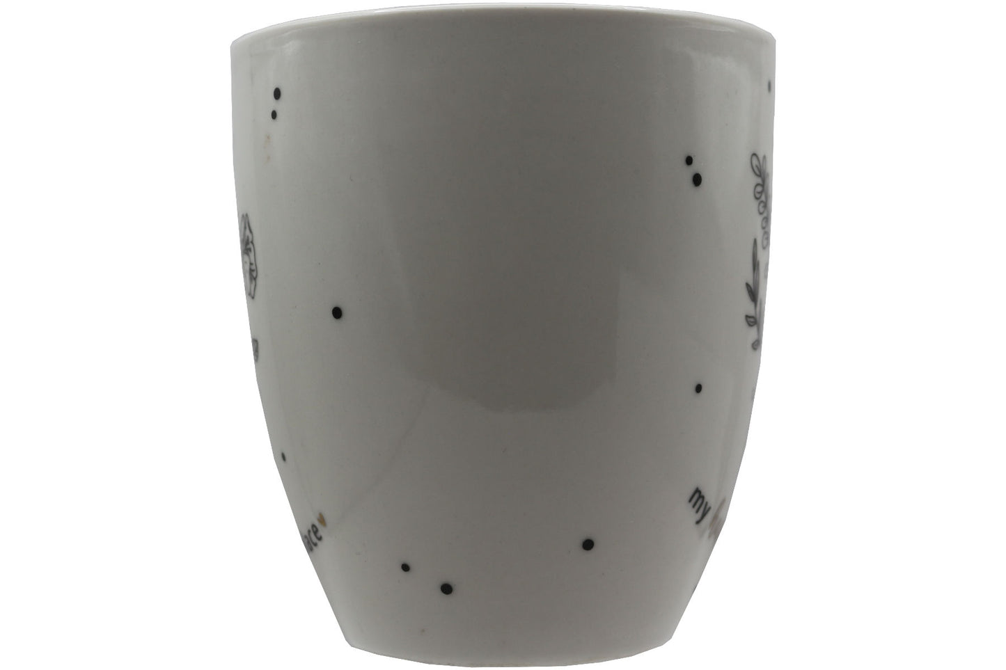 Jumbo Tasse XXL 550 ml mit stilisierten Blumenstrauß und Schriftzug "my happy place"