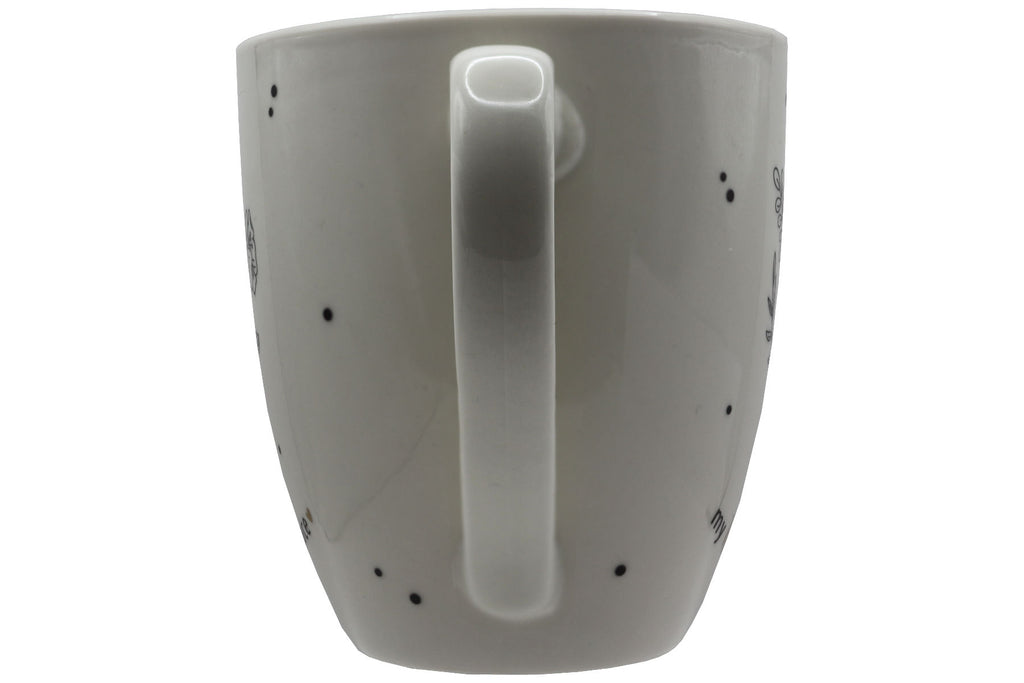 Jumbo Tasse XXL 550 ml mit stilisierten Blumenstrauß und Schriftzug "my happy place"