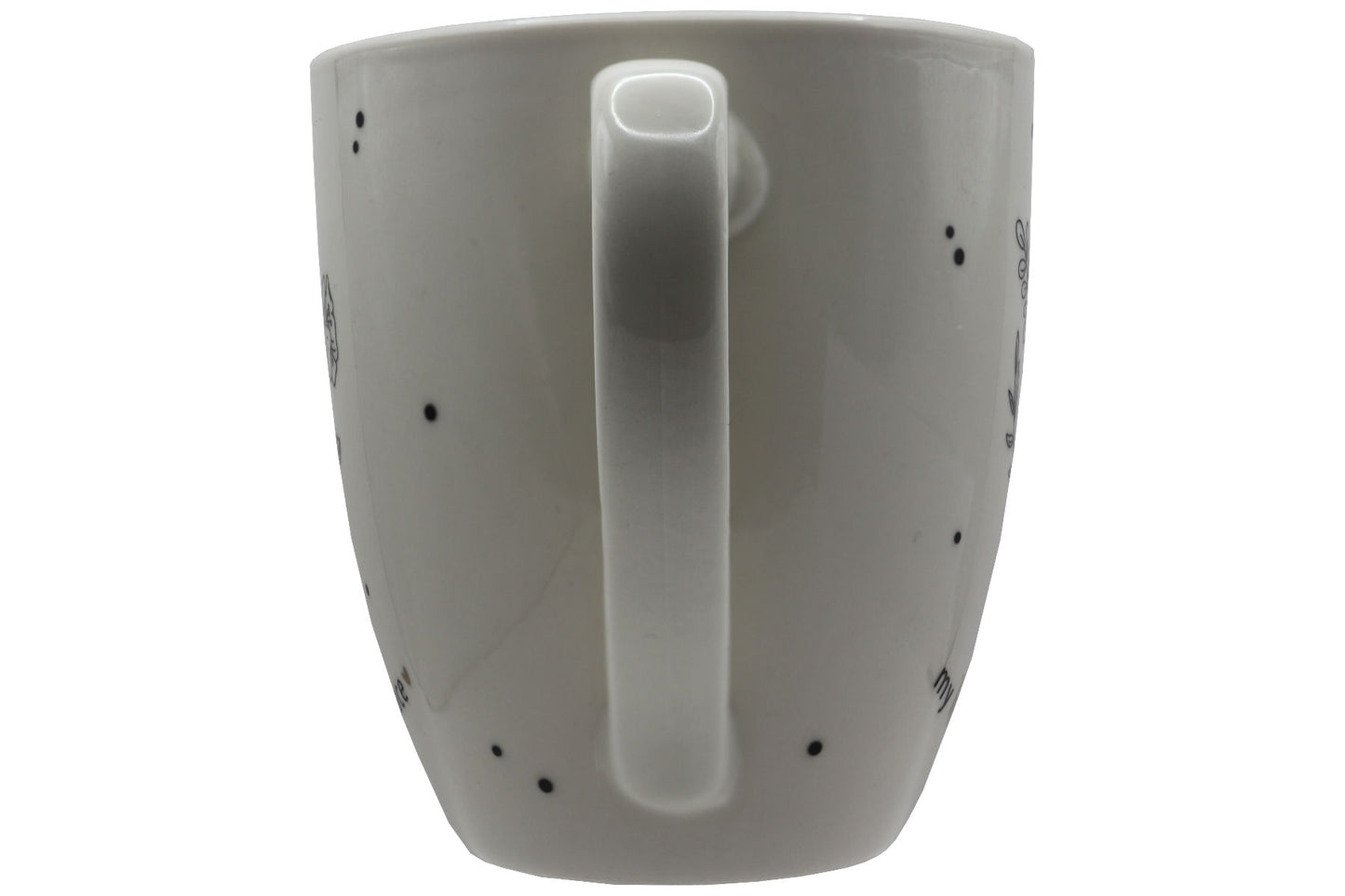 Jumbo Tasse XXL 550 ml mit stilisierten Blumenstrauß und Schriftzug "my happy place"