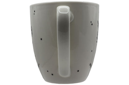 Jumbo Tasse XXL 550 ml mit stilisierten Blumenstrauß und Schriftzug "my happy place"