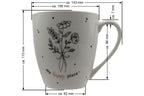 Jumbo Tasse XXL 550 ml mit stilisierten Blumenstrauß und Schriftzug "my happy place"