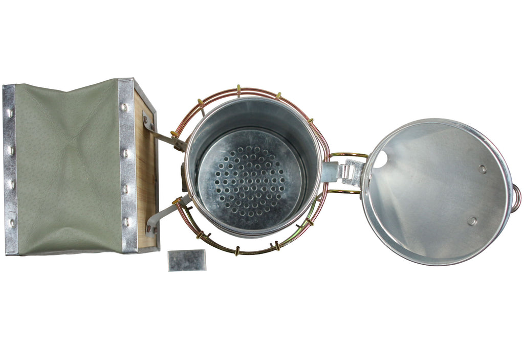 Imker Starter Set weiß 5 Teile Jacke Besen Smoker Stockmeißel Handschuhe