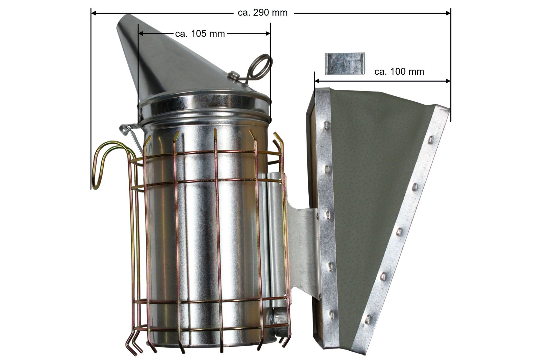 Imker Starter Set weiß 5 Teile Jacke Besen Smoker Stockmeißel Handschuhe