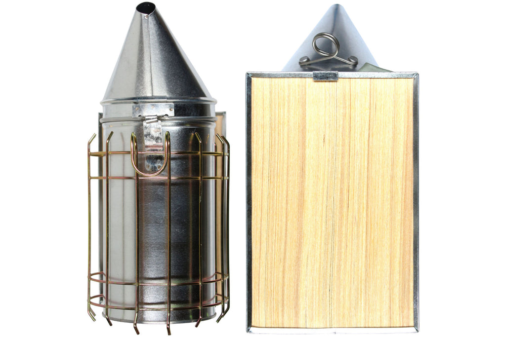 Imker Starter Set weiß 5 Teile Jacke Besen Smoker Stockmeißel Handschuhe