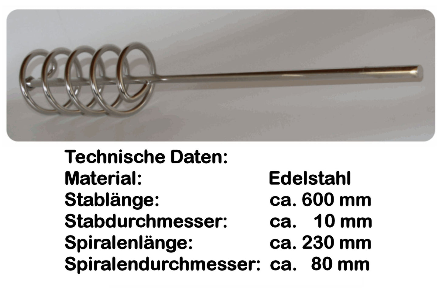 Honigrührstab Rührspirale Honig cremig rühren 60cm Imker Honigrührer