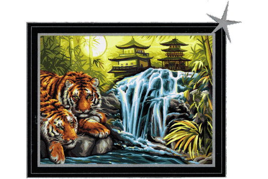 Tiger am Fluss Sequin Art 1524 Malen nach Zahlen ab 10 Jahre 382 x 292 mm