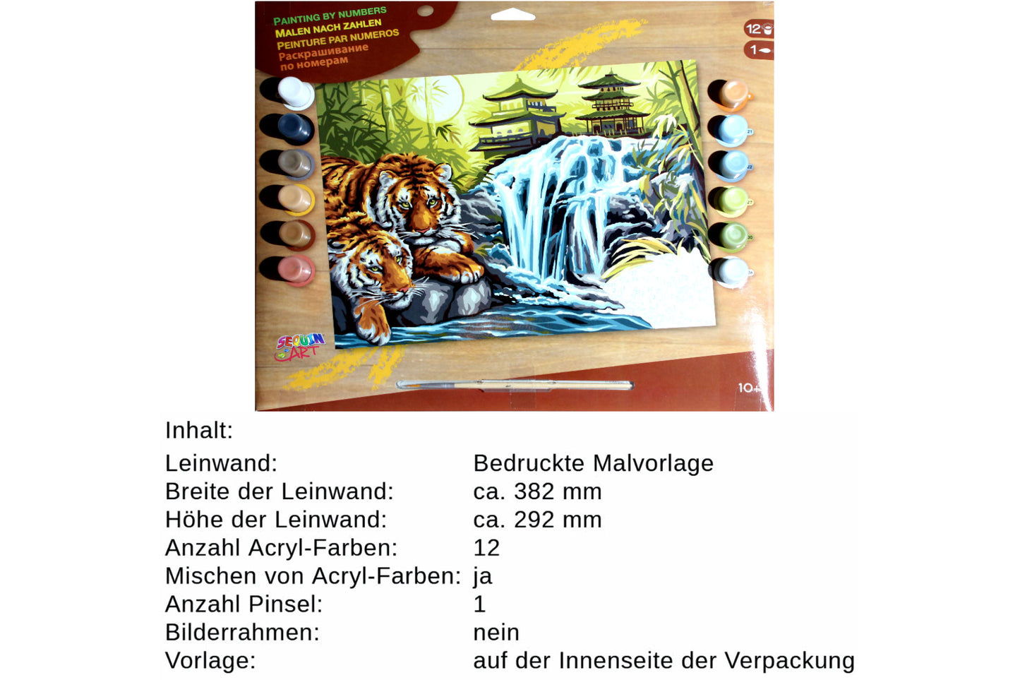 Tiger am Fluss Sequin Art 1524 Malen nach Zahlen ab 10 Jahre 382 x 292 mm