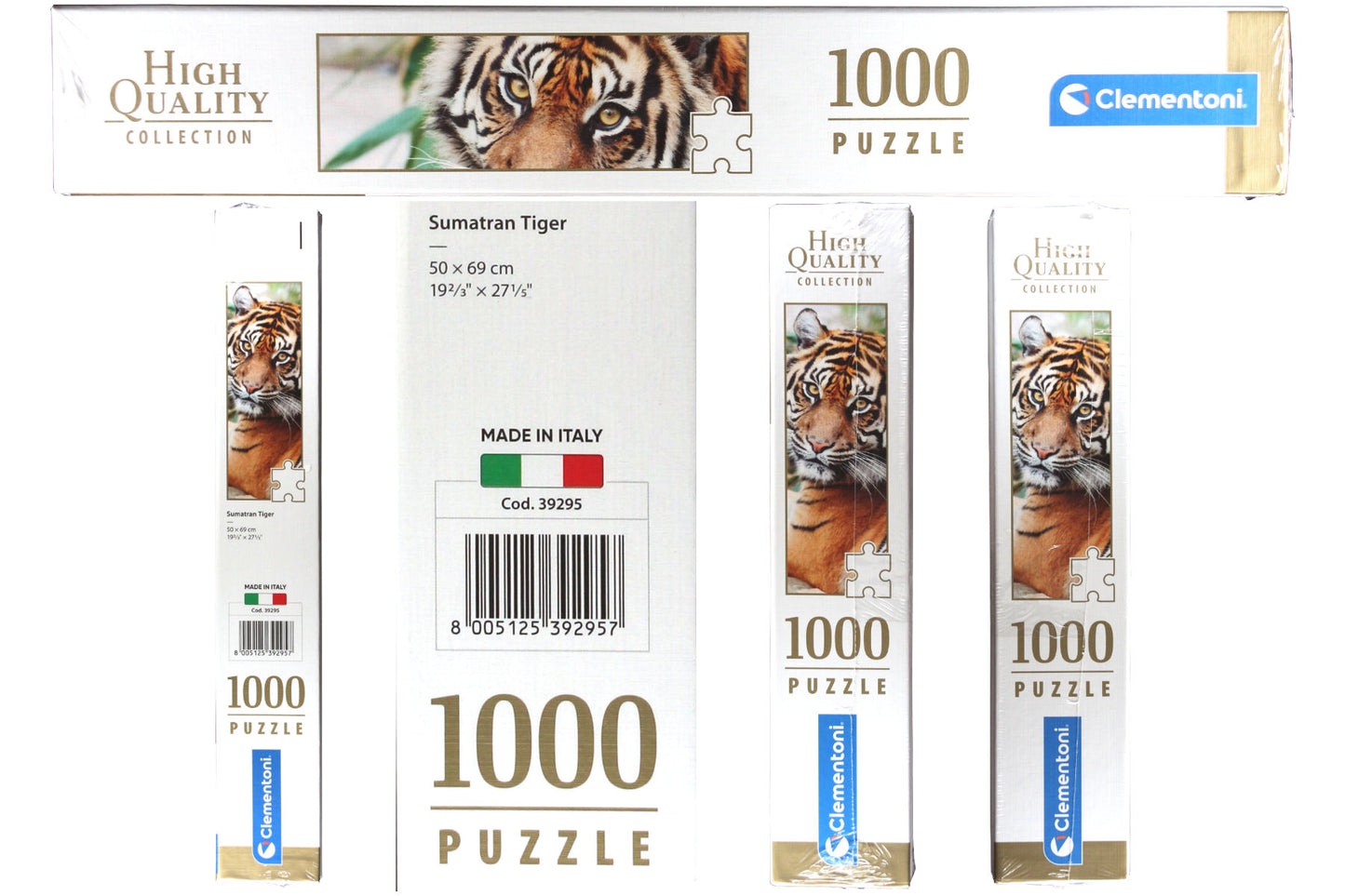 Portrait eines liegenden Sumatra Tigers Clementoni Puzzle 1000 Teile 50 x 69 cm