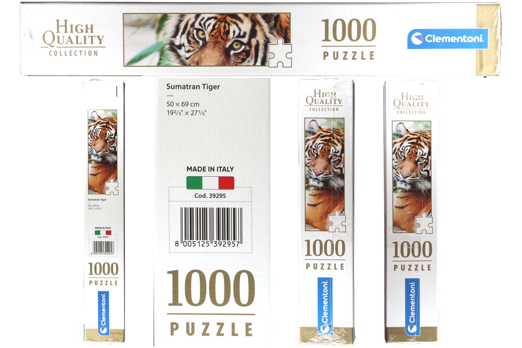 Portrait eines liegenden Sumatra Tigers Clementoni Puzzle 1000 Teile 50 x 69 cm