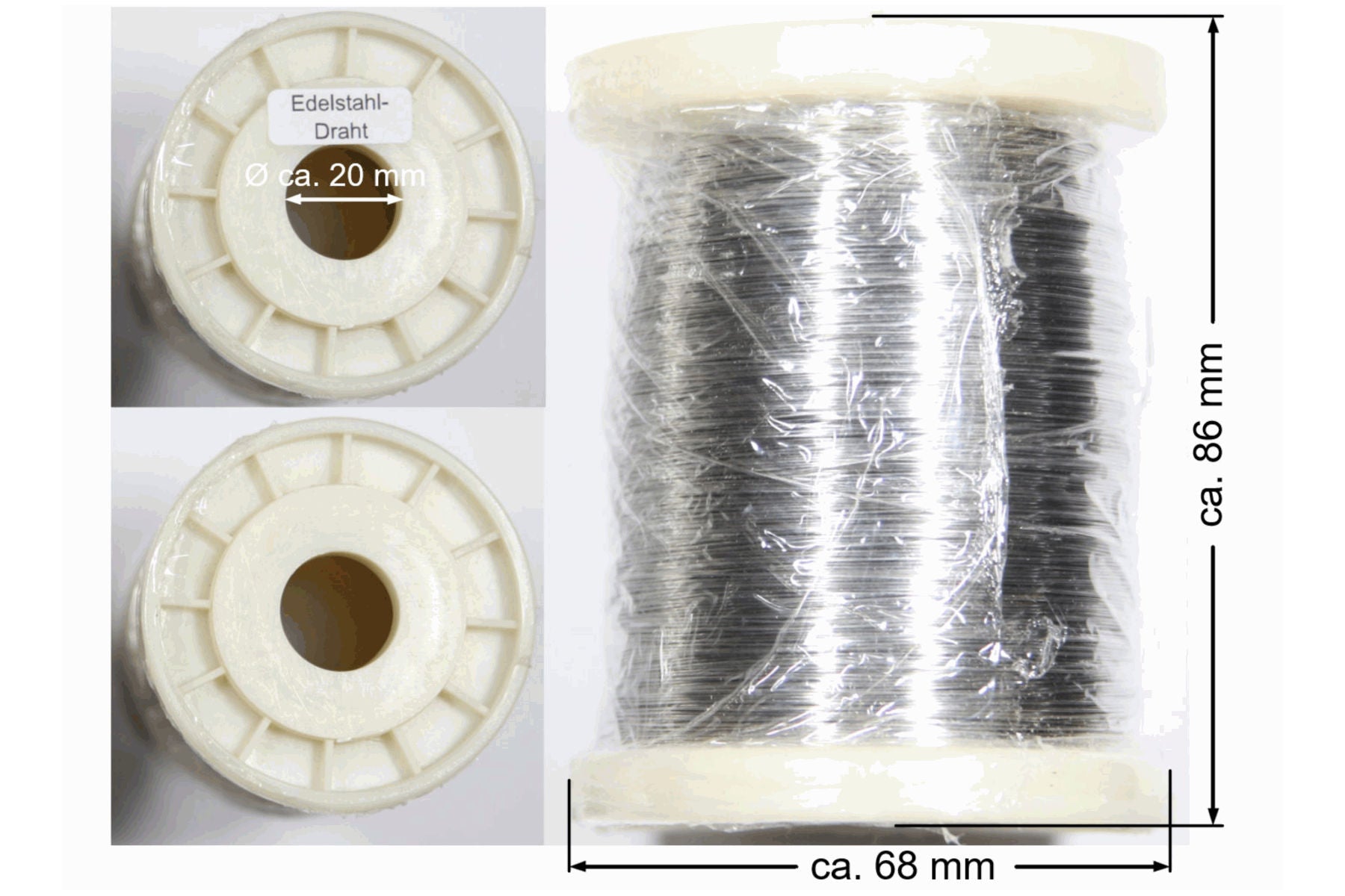 Edelstahl-Wabendraht Ø 0,4 mm  250 g / 500 g zum Verdrahten von Wabenrähmchen