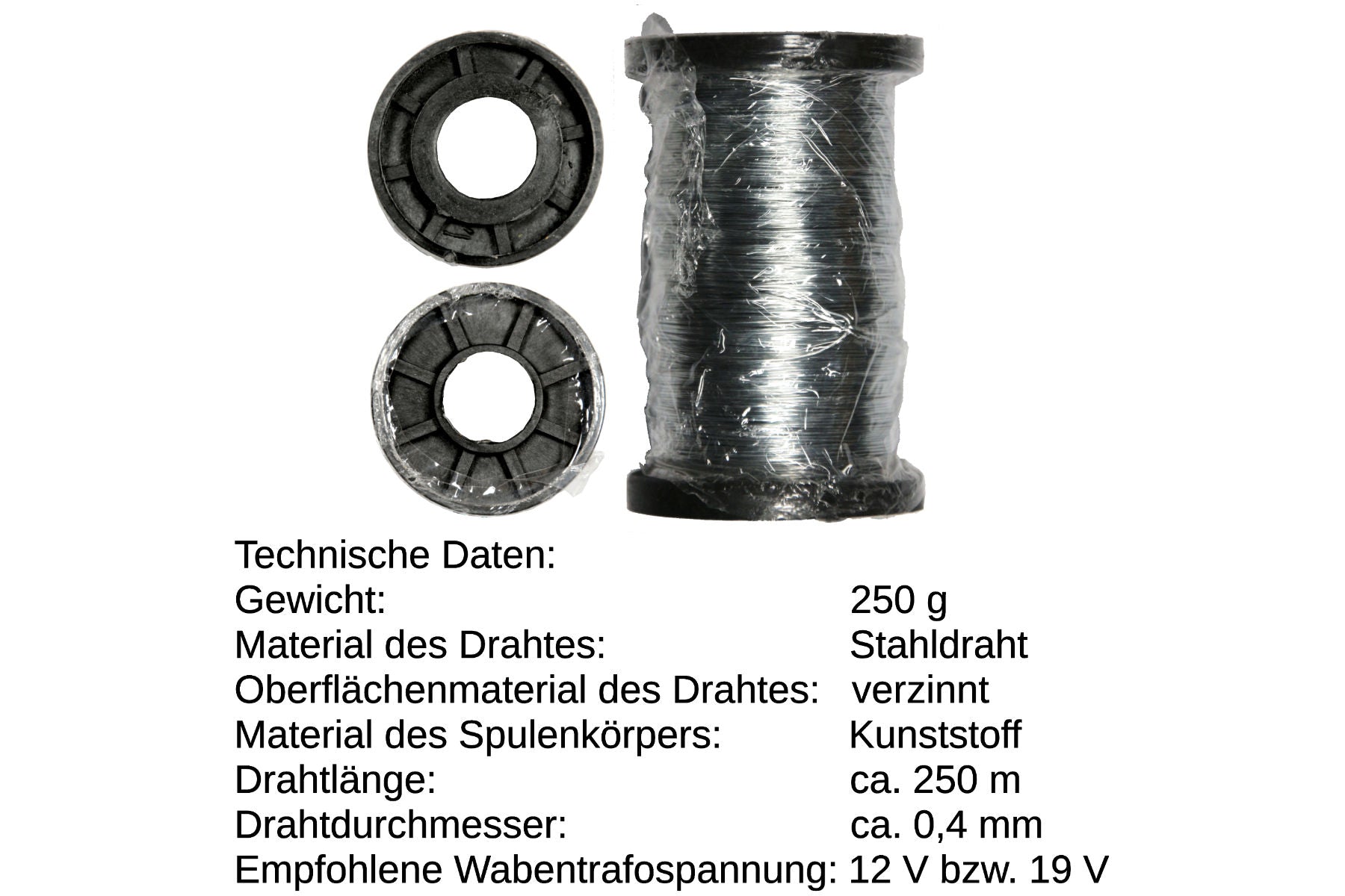 Wabendraht Ø 0,4 mm  250 g / 500 g zum Verdrahten von Wabenrähmchen