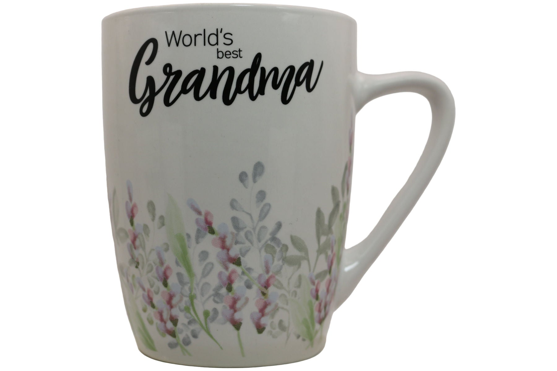 Jumbo Tasse XL 350 ml mit Schriftzug "World´s best Grandma" mit Blumenwiese