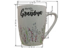 Jumbo Tasse XL 350 ml mit Schriftzug "World´s best Grandma" mit Blumenwiese