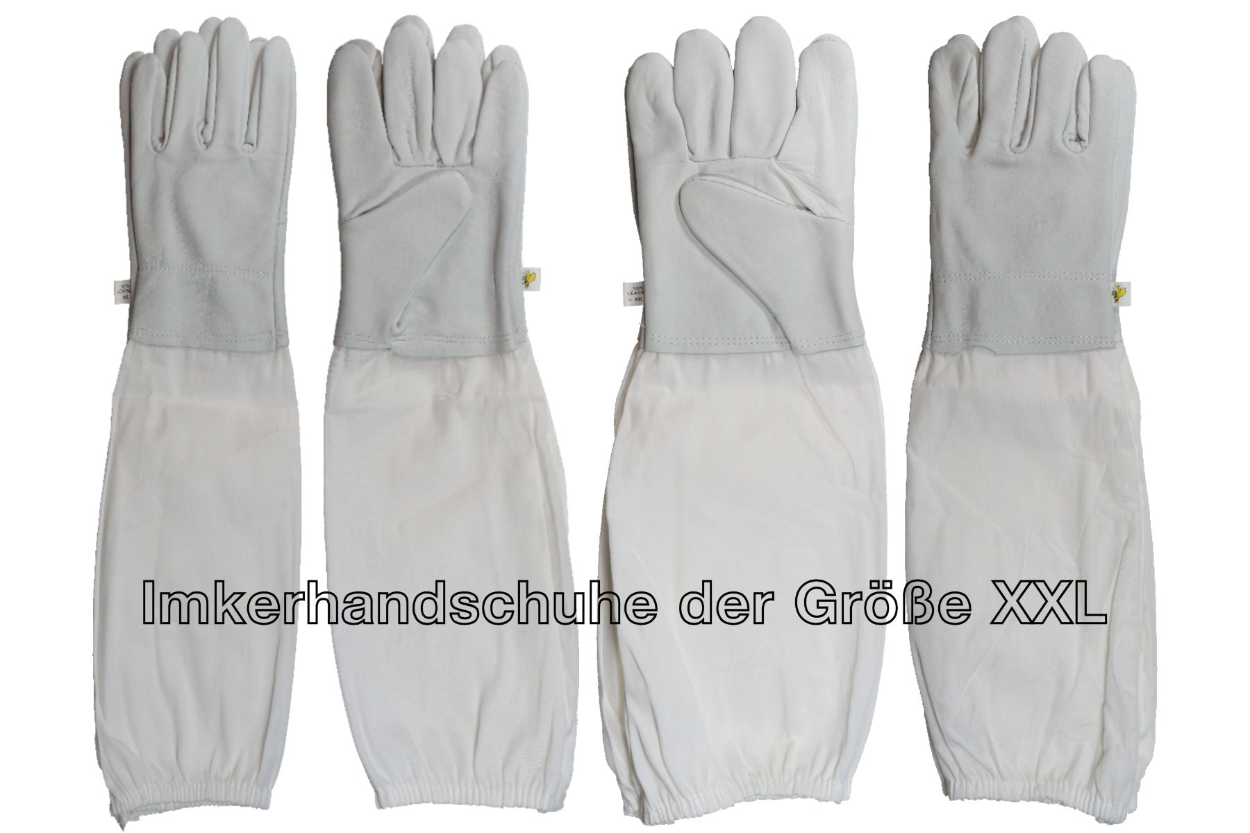 Imkerjacke in Universalgröße mit Imkerhandschuhe mit Stulpen weiß Größe XXL