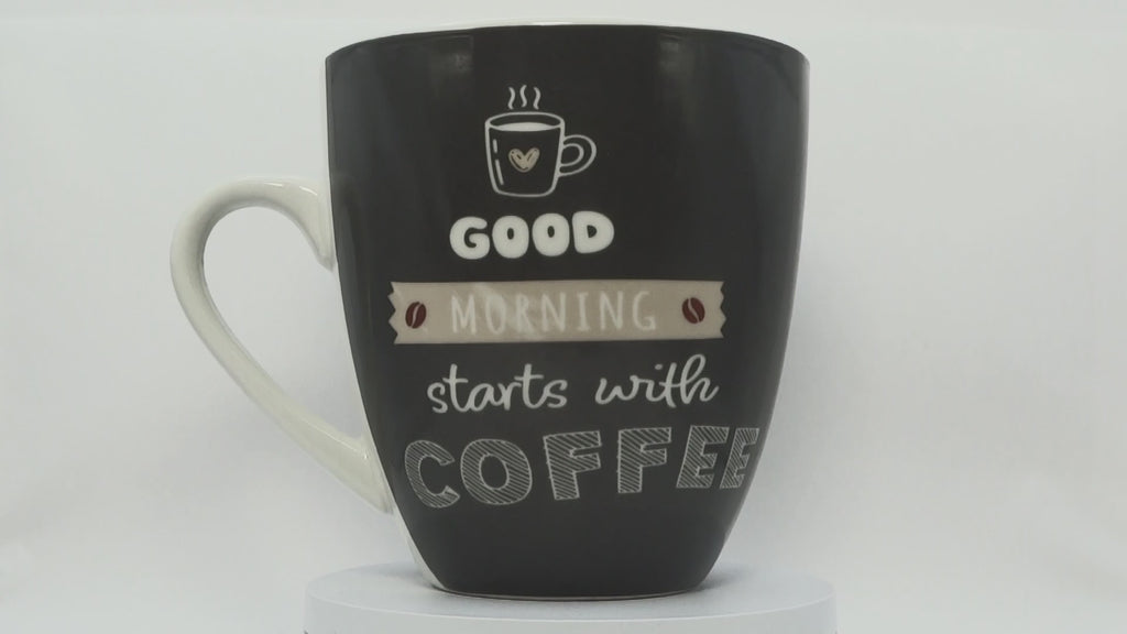 Jumbo Tasse „Good Morning starts with Coffee" – 880 ml Keramik