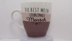 Jumbo Tasse XXL 970 ml "Du bist mein Lieblingsmensch" weiß/altrosa/brombeere