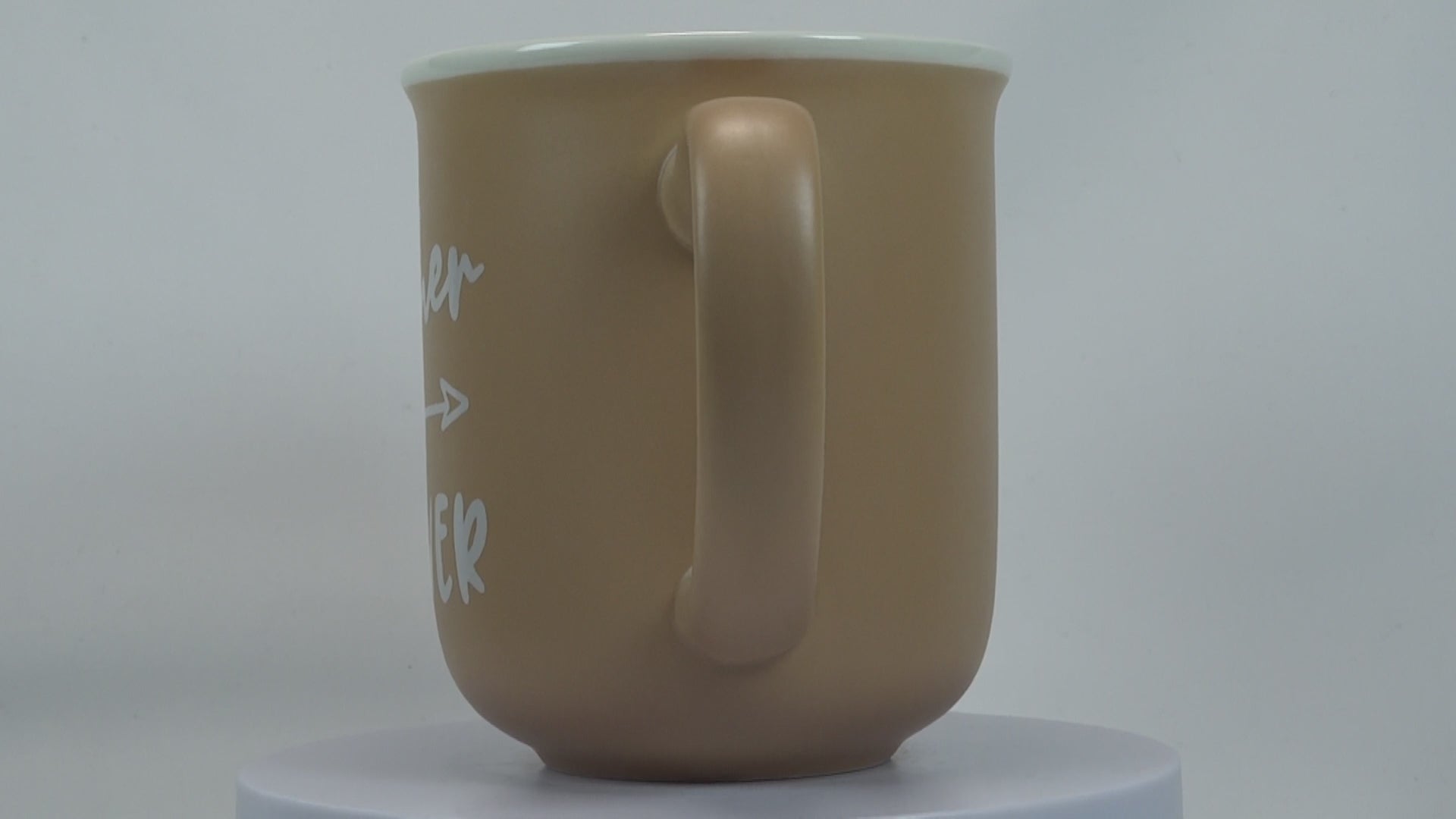 Jumbo Tasse XXL 350 ml hellbraun mit weißem Schriftzug "Together - FOREVER"