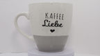 Jumbo Tasse 3XL 970 ml mit Schriftzug "Kaffee Liebe" weiß/grau