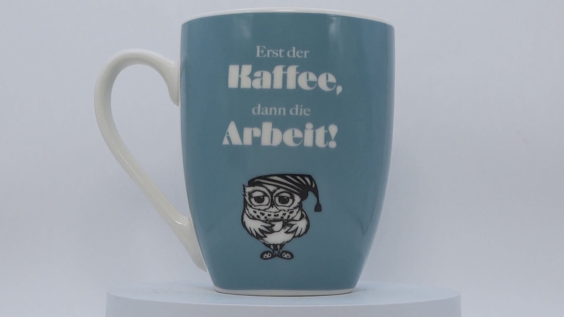 Lustige  Jumbo-Tasse „Erst der Kaffee, dann die Arbeit" – 300 ml Porzellan