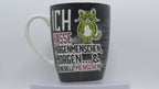 Jumbo Tasse XL 330 ml schwarz mit blauer Katze "ICH MÖCHTE EINMAL OHNE IDIOTEN ARBEITEN!"