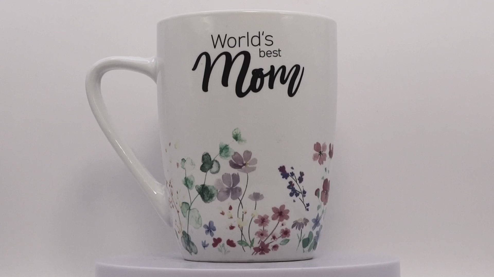 Jumbo Tasse XL 350 ml mit Schriftzug "World´s best Mom" mit Blumenwiese
