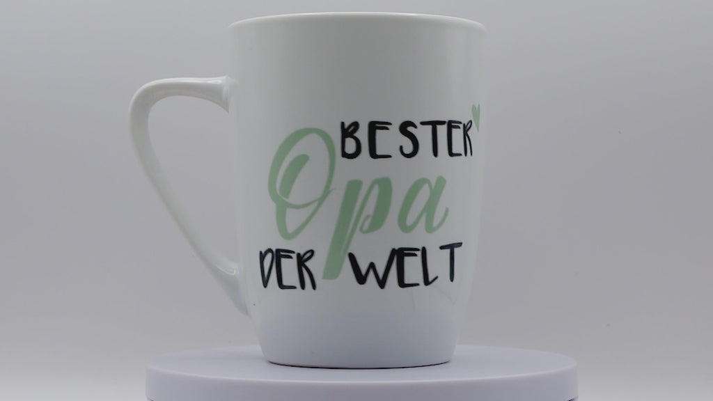 Jumbo Tasse XXL 380 ml mit Schriftzug "Bester Opa der Welt" auf 2 Seiten