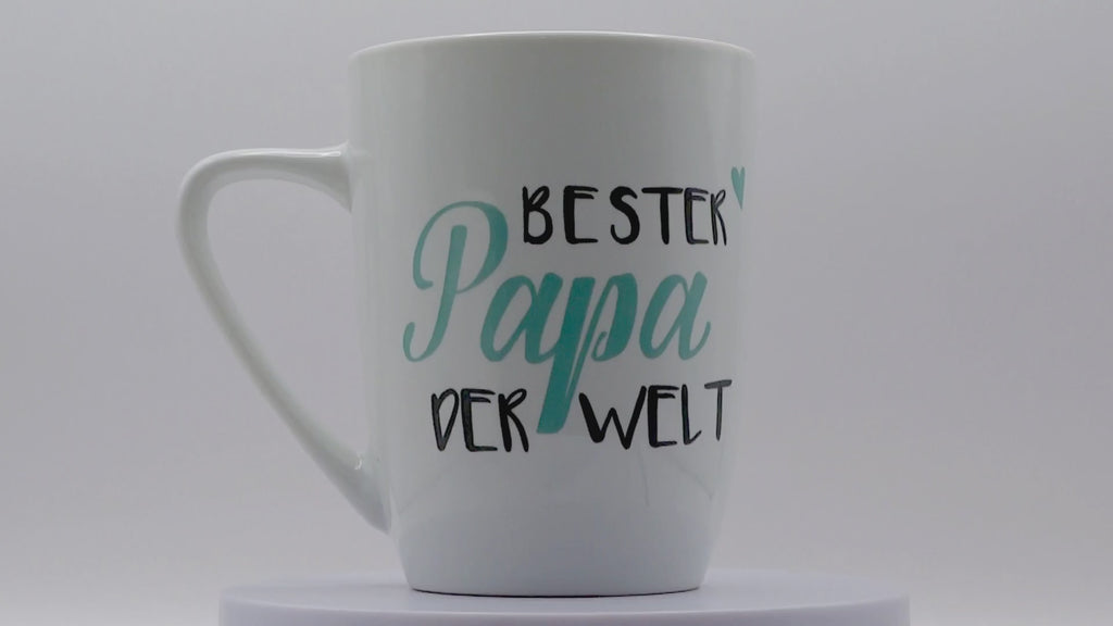 Jumbo Tasse XXL 380 ml mit Schriftzug "Bester Papa der Welt" auf 2 Seiten