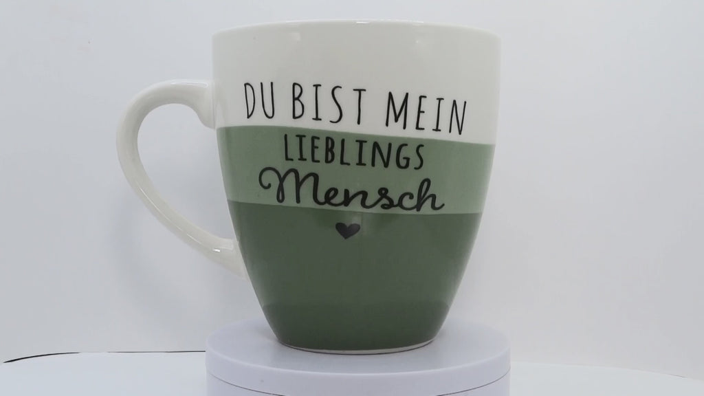 Jumbo Tasse XXL 970 ml "Du bist mein Lieblingsmensch" weiß/lindgrün